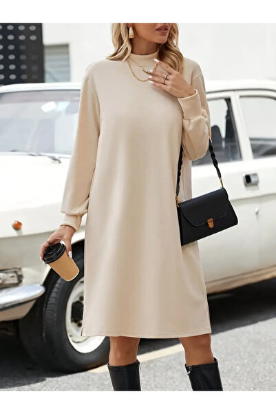 Modayakamoz Women's Long Sleeve Turtleneck Short Raised Diving Dress