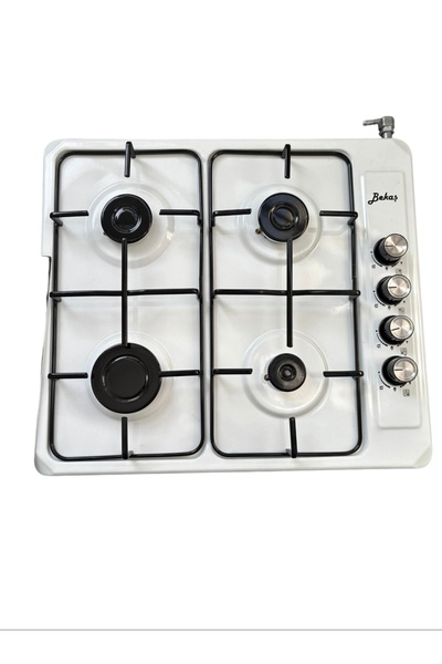 BEKAŞ Doğalgazlı Sönme Emniyetli Düğmeden Çakmaklı 4 Gözü Gazlı Emaye Setüstü Ocak