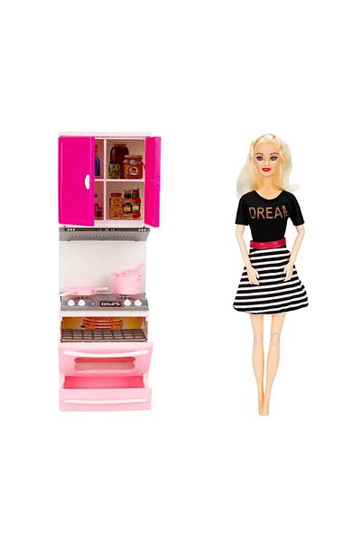 Sunman Alisha 37096 Blonde Black Clothes Oven Kitchen Set