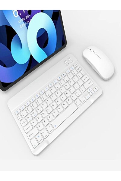DEANB Bkb011 Mini 24x15cm Kablosuz Bluetooth Klavye & Mouse Seti - Universal Uyumlu, Taşınabilir Ve Şarjlı