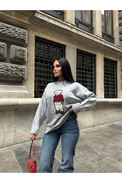 Friday Mood Pulover de damă cu model ursuleț de pluș