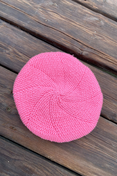 Mila Pink Hand Knitted Double Sided Beanie Gloves Set