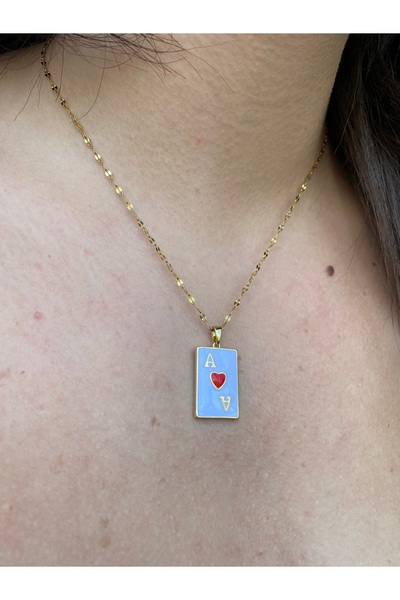 Koko İskambil Kağıdı Tasarım Paslanmaz Çelik Kolye