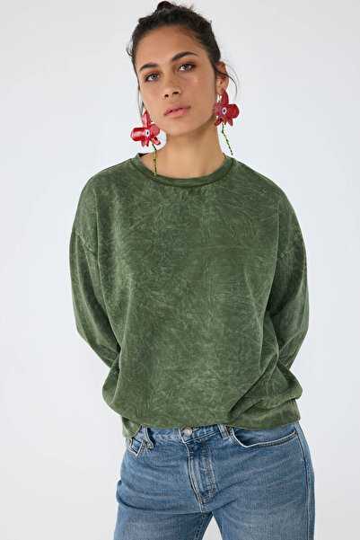 No Matter What Crew Neck Basic Acid Washable Sweatshirt