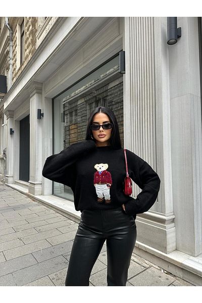 Friday Mood Pulover de damă cu model ursuleț de pluș