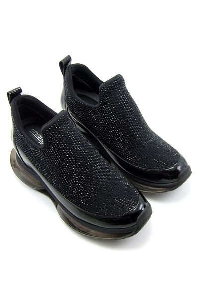 Erkan Saçmacı Pantofi casual Viviana Black Stone Stretch cu pană ascunsă