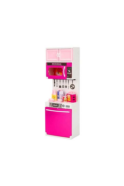 Sunman Alisha 37096 Model Kitchen Set - Blonde Pink Clothes and Dishwasher