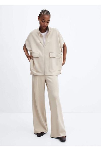MANGO Woman High waisted wideleg pants
