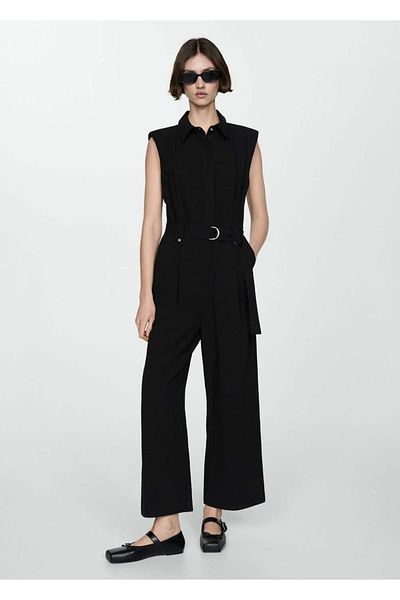 MANGO Woman Pantaloni cu centura si pixuri