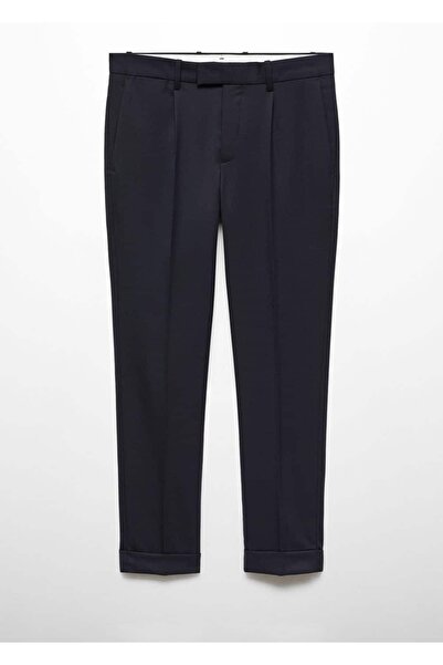 MANGO Man Pili detaylı yün pantolon