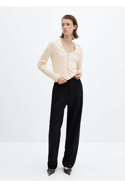 MANGO Woman Buttoned rib cardigan
