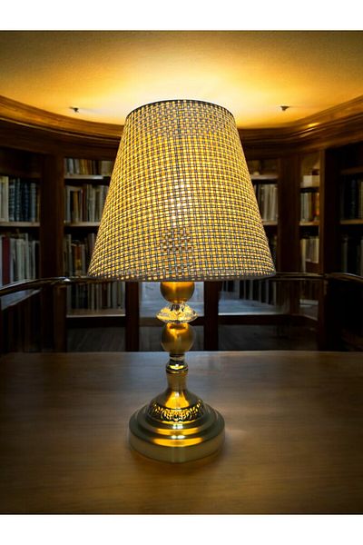 Göksu Lighting Rattan Model Luxury Conical Night and Table Lamp