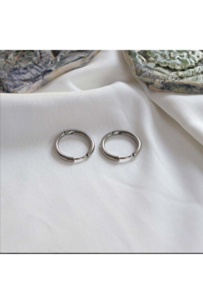 Set Stainless Steel Antiallergic (1 Pair) Hoop Earrings (Thickness: 2 mm)