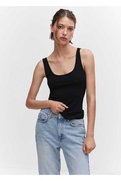 MANGO Woman Low-cut Collar Strappy Blouse