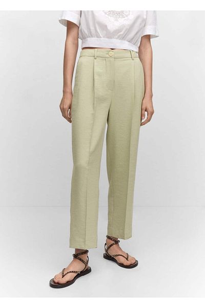 MANGO Woman Pantaloni plisați cu croială dreaptă