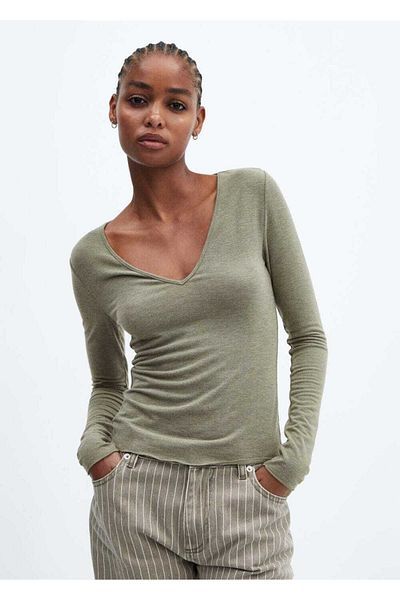 MANGO Woman V-NECK TEE
