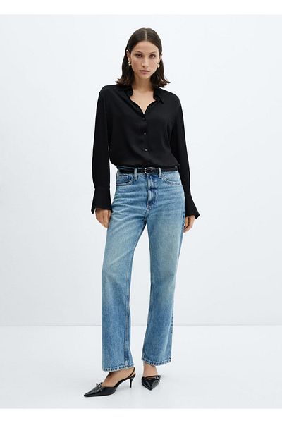 MANGO Woman Cămașă drapată din satin