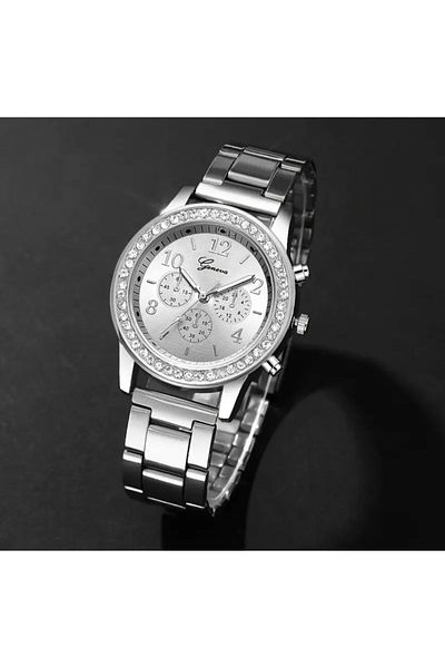 stainless steell Vip Stylish Zircon Stone Embroidered Quartz Watch
