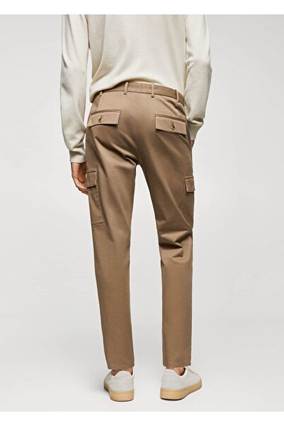 MANGO Man Dar Kesim Pamuklu Kargo Pantolon