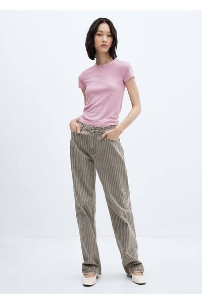 MANGO Woman Short Sleeve Knitwear T-Shirt
