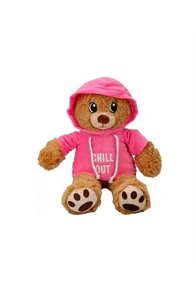Sunman Puffy Friends Hooded Plush Bear 30 cm 31926 Pink