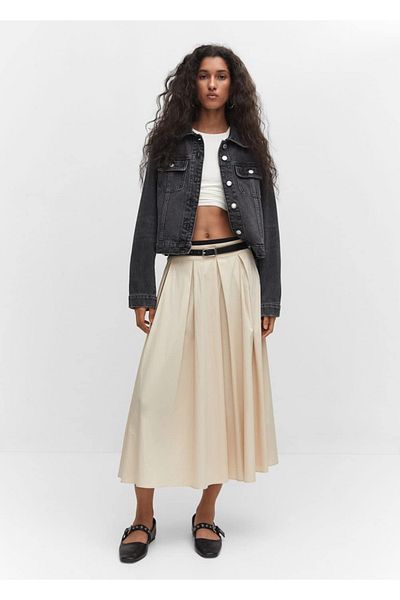 MANGO Woman Denim coat with pockets