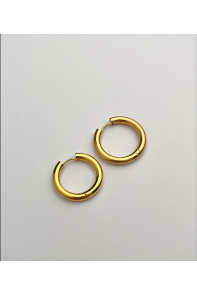 Set Paslanmaz Çelik Antialerjik Altın Kaplamalı ( 1 ÇİFT ) Halka Küpe ( Kalınlık: 1,6 mm )