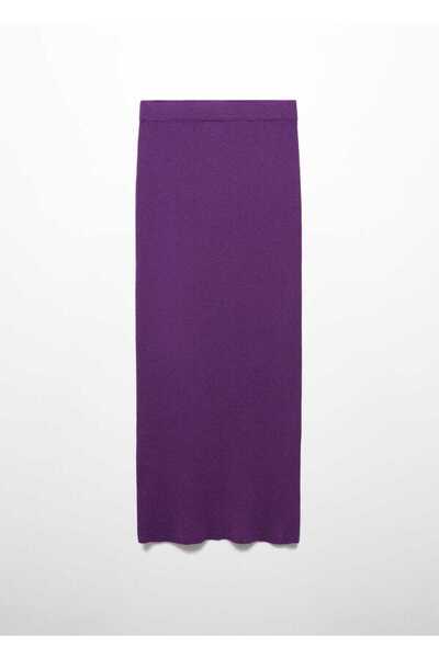 MANGO Woman Fitilli midi boy etek