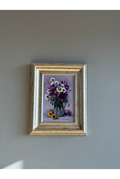Asmin Sanat Evi ÇİÇEK TABLOSU ORİJİNAL YAĞLI BOYA 35 X 45