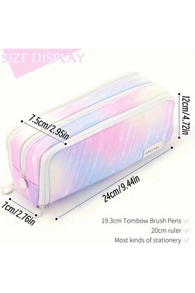 GlassySKY Multi-Section, Large Capacity Pencil Case Pen Holder Stationery for Primary School Middle School High School Students