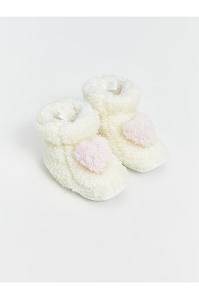 LC Waikiki شبشب للفتيات الصغيرات من STEPS Ecru Pompom