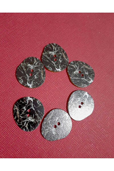 Beyna Dark Brown Pattern Asymmetrical Button 2.5 cm Two Holes Mixed 1 Pack 6 ...