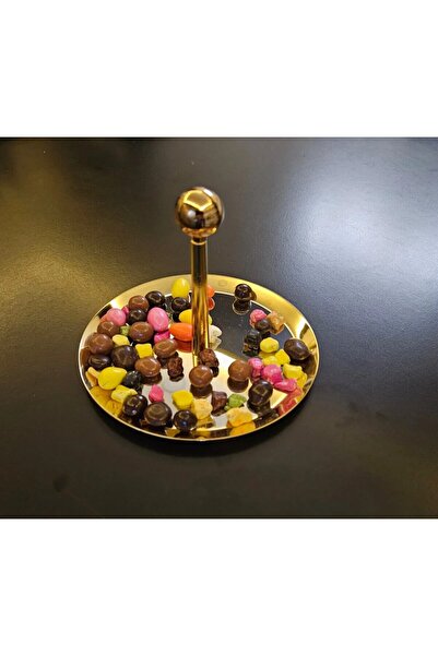 Tiamo Small Sunumluk İkramlık Kahve Yanı Tek Katlı 18/10 Çelik Altın Gold 10 CM