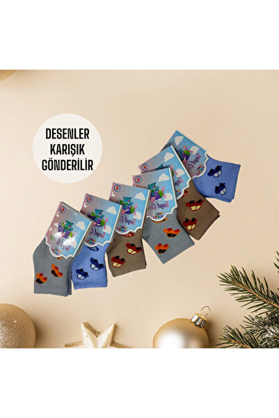 Algitsin O L A Kalın Havlu 6 Lı Bebek Çorabı+Ekstra kalın+Yıkamalı+Pamuklu+Kokulu