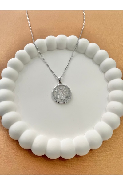 Alexis Carrel Women's Silver Color Retro Luck Necklace