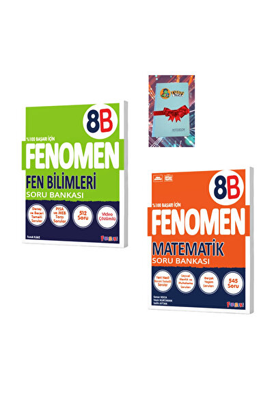 Fenomen Yayıncılık 8 B FEN BİLİMLERİ + MATEMATİK Soru Bankası ( NOT DEFTERİ HEDİYE)