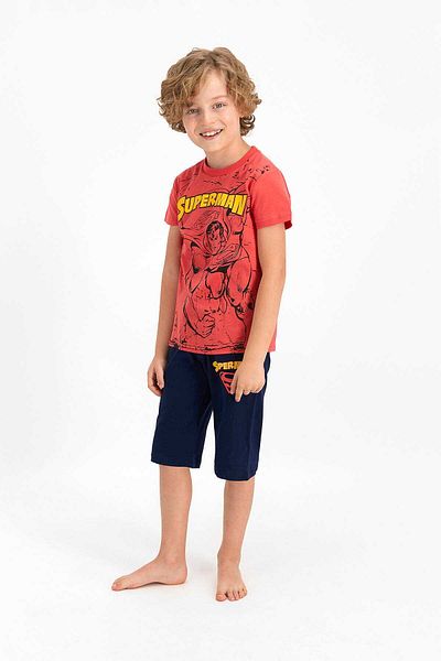 Superman Licensed Dark Coral Boy's Capri Suit