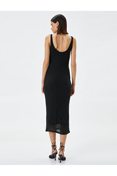 Koton U Yaka Askılı Midi Elbise