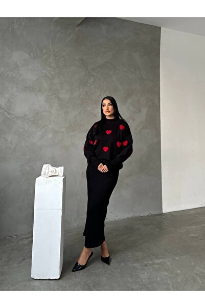 DTBUTİK Set rochie pulover inimă