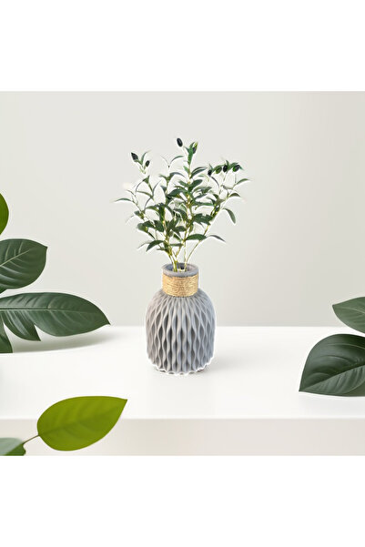 MODA Dekoratif Ledli Yapay Zeytin Dalı & Plastik Vazo