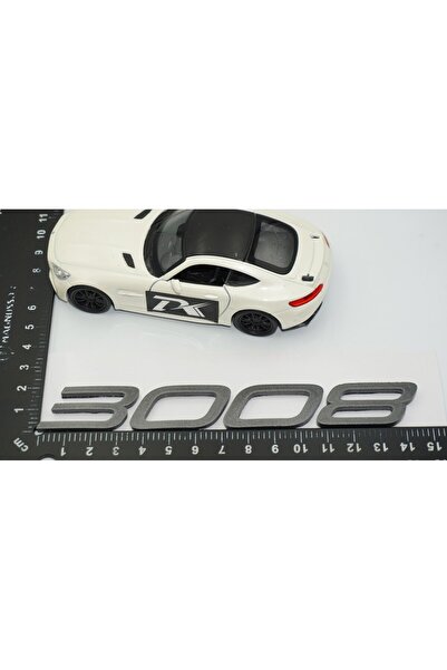 DK Tuning Peugeot Nou 3008 Portbagaj 3M 3D Gri închis ABS Logo