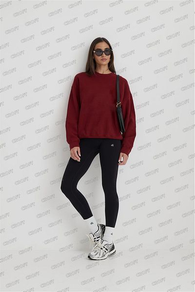 CROFT Women's Burgundy Crew Neck Oversize Sweatshirt