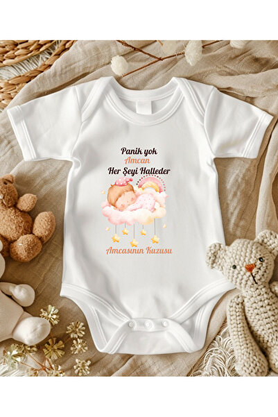 Amca Yazılı Bebek Body Zıbın %100 Pamuk