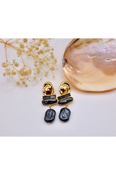 Silk Stone Elegant Baroque Pearl Earrings - Elegant and Modern Design