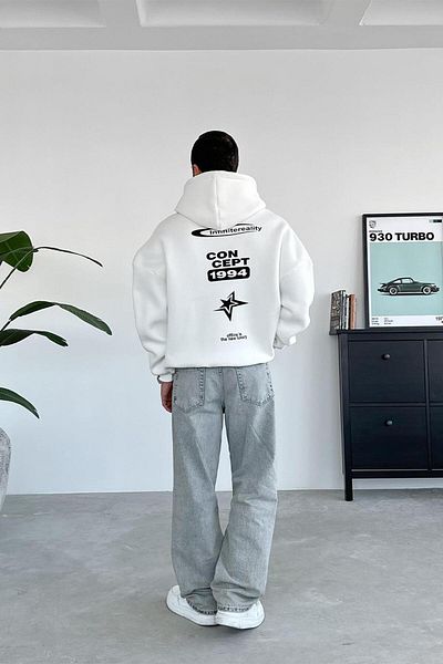 HAFKAGİYİM Λευκό Concept Oversize φούτερ