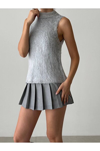 Arestill Kolsuz, Parlak taşlı,  Yumuşak triko, Bluz