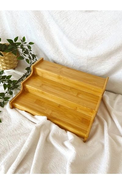 Enyaza Home Bamboo 3-Tier Spice Rack Stand Decorative Spice Rack Organizer