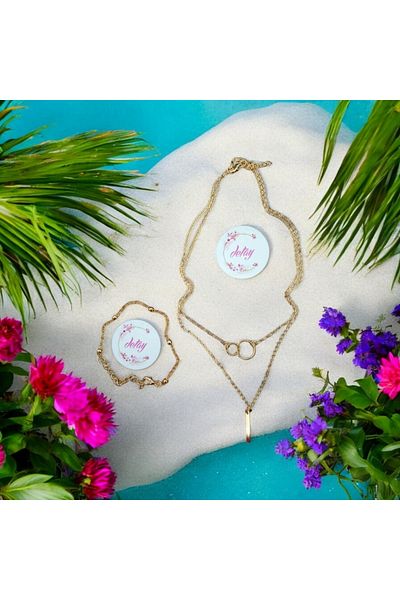 Detay Simple and Stylish Necklace Bracelet Set