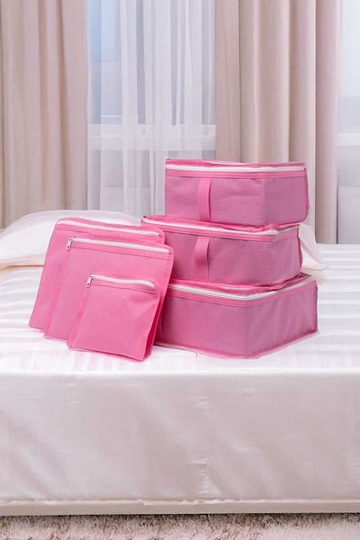 Özlem Toys 6-Piece Suitcase Organizer Suitcase Organizer Set (Pink Color)