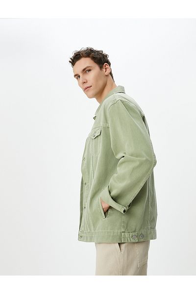 Koton Denim Jacket Classic Collar Pocket Detailed Buttoned